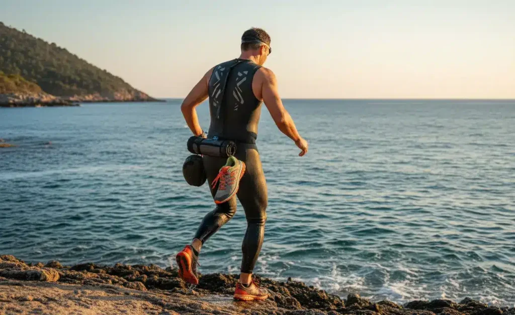 rentrer dans l'eau swimrun