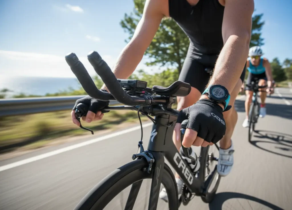 montre triathlon vélo course