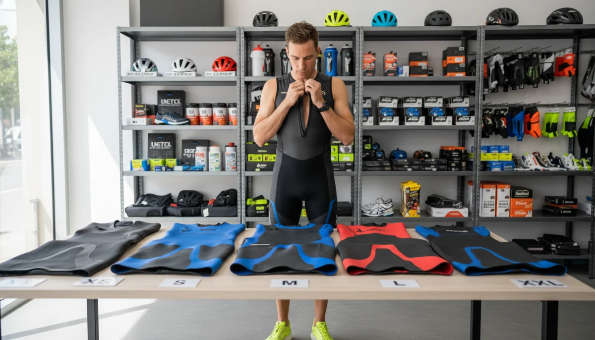 Personne choisissant sa combinaison de triathlon : guide des tailles pour le sport