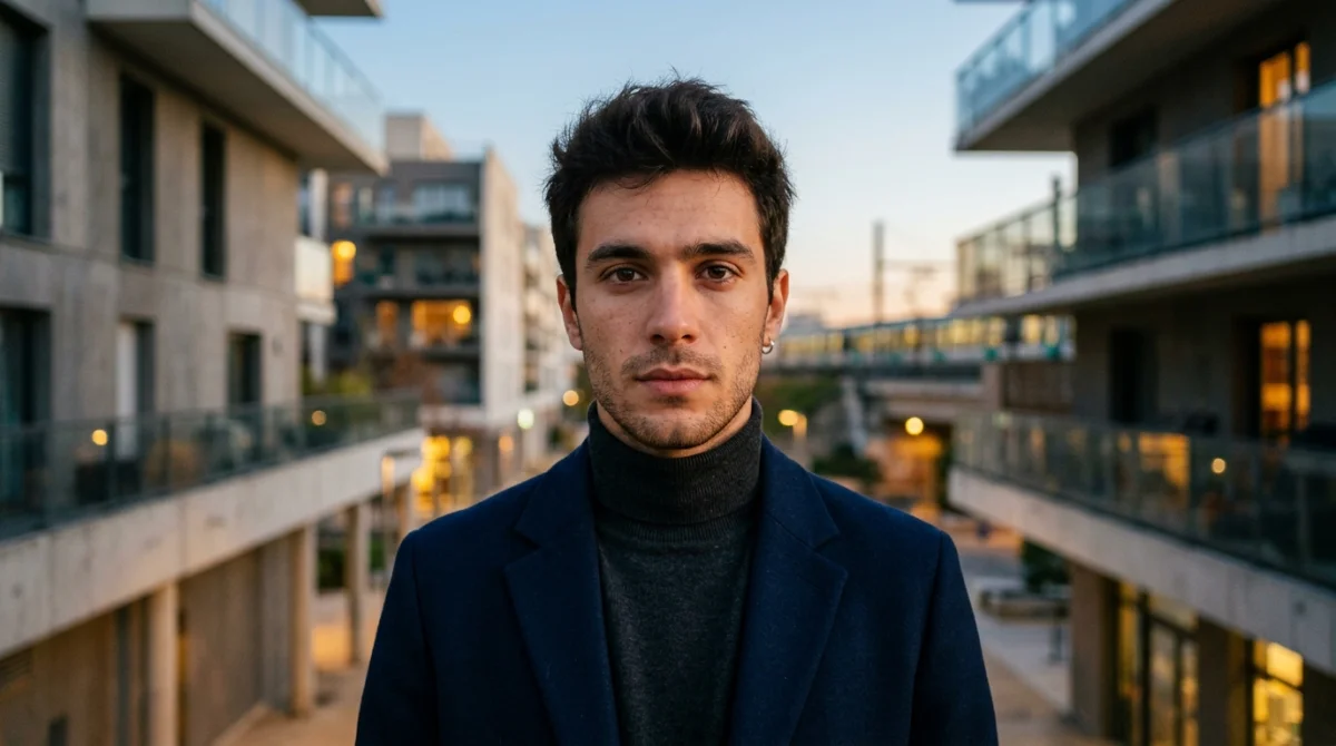 Portrait artistique et urbain de Werenoi, évoquant ses origines mystérieuses dans un décor moderne de banlieue parisienne.